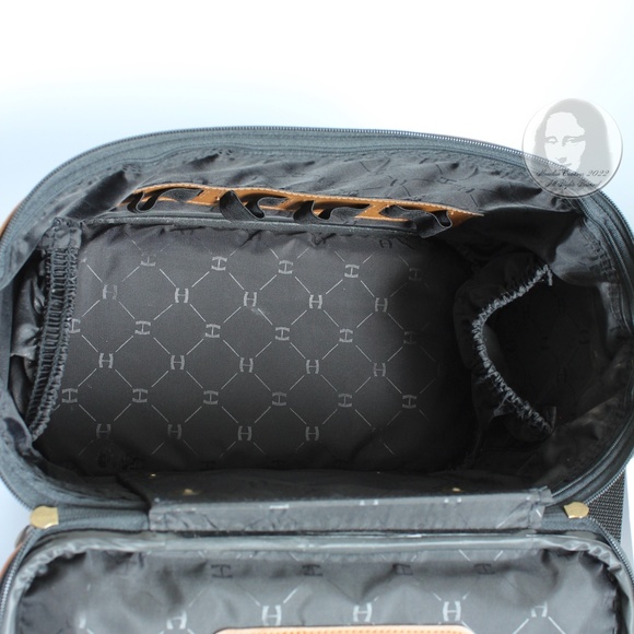 Etienne Aigner Train Case Heritage Travel Bag Cosmetics Case with Strap Vintage - Picture 9 of 10